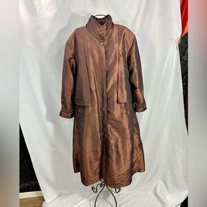 Vintage Lord & Taylor brown windbreaker trench coat size 6P